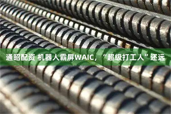 通昭配资 机器人霸屏WAIC，“超级打工人”还远